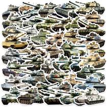 Pacote de adesivos Cartoon Tank Decalques de vinil impermeáveis x50 Pacote de adesivos Cartoon Tank Decalques de vinil impermeáveis x50