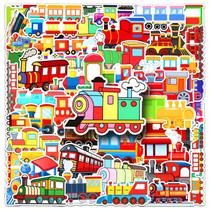 Pacote de adesivos Cartoon Train, 50 unidades, trilho de locomotiva colorido Pacote de adesivos Cartoon Train, 50 unidades, trilho de locomotiva colorido