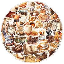 Pacote de adesivos Coffee Aesthetic, 50 unidades de vinil impermeável