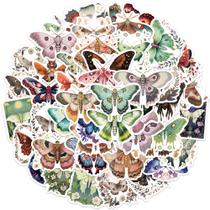 Pacote de adesivos Colorful Moth Anime, vinil impermeável, 50 unidades Pacote de adesivos Colorful Moth Anime, vinil impermeável, 50 unidades
