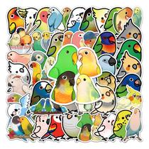 Pacote de adesivos Colorful Parrot Cartoon Bird Vinyl x50
