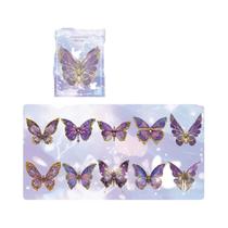 Pacote De Adesivos Com Tema De Borboleta, 20 Folhas Com Padrões Brilhantes De Asas Para Artesanato