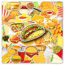 Pacote de adesivos com tema de fast food, decalques de vinil, 50 unidades à prova d'água