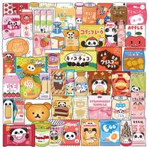 Pacote de adesivos com tema de lanche de loja de conveniência, 50 unidades PET Trans