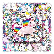 Pacote de adesivos com tema de unicórnio e arco-íris, 51 peças de decalque de vinil