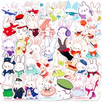Pacote de adesivos Cute Bunny, vinil impermeável, 50 unidades de 5-7 cm
