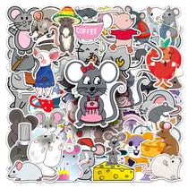 Pacote de adesivos Cute Cartoon Animal Mouse & Rat, 50 unidades