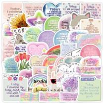 Pacote de adesivos Cute Quote, 50 unidades frases coloridas em inglês
