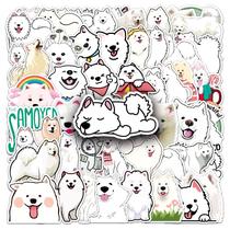Pacote de adesivos Cute Samoyed Dog, vinil impermeável, 50 unidades Pacote de adesivos Cute Samoyed Dog, vinil impermeável, 50 unidades