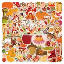 Pacote de adesivos de Ação de Graças, 200 peças de abóbora turca de desenho animado