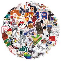 Pacote de adesivos de beisebol, 50 unidades à prova d'água para garrafas de água