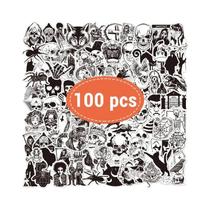 Pacote De Adesivos De Caveira Gótica 50PCS Estética Escura Preto E Branco Para Garrafa De Água