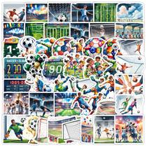 Pacote de adesivos de futebol, 50 peças de decalques de vinil impermeáveis Pacote de adesivos de futebol, 50 peças de decalques de vinil impermeáveis