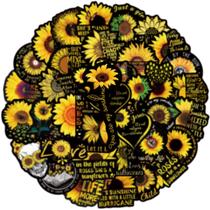 Pacote de adesivos de girassol, margarida e flores, 50 unidades à prova d'água