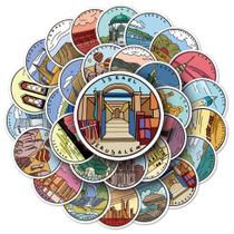 Pacote de adesivos de locais de interesse do Oriente Médio Anime x50