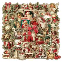 Pacote de adesivos de Natal, 100 peças de lindos decalques de vinil de desenho animado Pacote de adesivos de Natal, 100 peças de lindos decalques de vinil de desenho animado