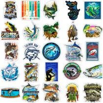 Pacote de adesivos de pesca, 50 peças de decalques de vinil para caixa de pesca Pacote de adesivos de pesca, 50 peças de decalques de vinil para caixa de pesca