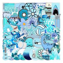 Pacote de adesivos de vinil Blue Aesthetic VSCO Waterproof 50 unidades