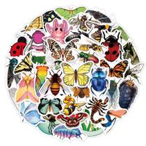 Pacote de adesivos de vinil impermeável Insect Animal, 100 unidades Pacote de adesivos de vinil impermeável Insect Animal, 100 unidades