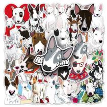 Pacote de adesivos, decalques de vinil para cães Bull Terrier, 50 unidades à prova d'água
