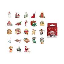 Pacote De Adesivos Decorativos DIY Temáticos De Natal Com 46 Peças Para Álbum, Diário, Copo, Pacote De Adesivos Decorativos DIY Temáticos De Natal Com 46 Peças Para Álbum, Diário, Copo,