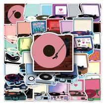 Pacote de adesivos, disco de vinil retrô e estilo CD, 50 unidades