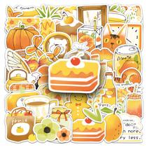 Pacote de adesivos estéticos desenhados à mão, 50 peças de comida fofa de desenho animado