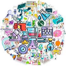 Pacote de adesivos Experimental Science Education Anime Wat 50 unidades