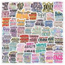 Pacote de adesivos Fun English Phrases, decalques de vinil, 50 unidades Pacote de adesivos Fun English Phrases, decalques de vinil, 50 unidades