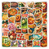 Pacote de adesivos Funny American Snack, 50 unidades de Cartoon Food Deca
