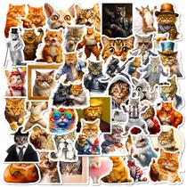 Pacote de adesivos Funny Cat Meme, decalques faciais, 50 unidades à prova d'água