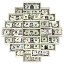 Pacote de adesivos Funny Dollar Bill Vintage Meme Style x28