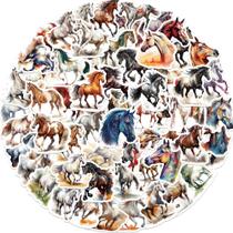 Pacote de adesivos Generic Horse Watercolor 60 unidades de vinil de PVC
