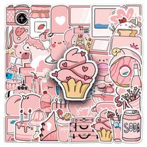 Pacote de adesivos Generic Pink Aesthetic, 50 unidades para meninas e adolescentes