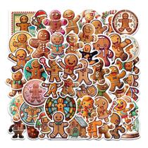 Pacote de adesivos Gingerbread Man Christmas Vinyl, 50 unidades Pacote de adesivos Gingerbread Man Christmas Vinyl, 50 unidades