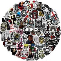 Pacote de adesivos góticos de anime para adolescentes e adultos, decalque punk de vinil de caveira de terror com grafite preto e branco para garrafa de água/laptop/computador/skate/tablet/bagagem/telefone/notebook (500 unidades)