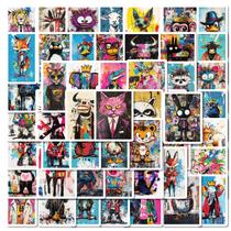 Pacote de adesivos Graffiti Art, 50 unidades de vinil abstrato colorido Pacote de adesivos Graffiti Art, 50 unidades de vinil abstrato colorido