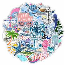 Pacote de adesivos Incholl, 50 unidades de vinil impermeável Sea Vacation Pacote de adesivos Incholl, 50 unidades de vinil impermeável Sea Vacation