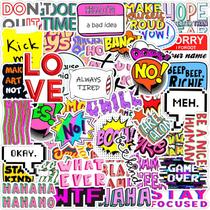 Pacote de adesivos Inspirational Phrase, 50 unidades de vinil impermeável