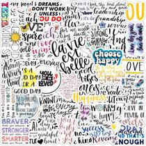 Pacote de adesivos Inspirational Quote, 50 unidades de vinil impermeável