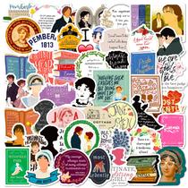 Pacote de adesivos Jane Austen Literary Quote, 50 unidades à prova d'água