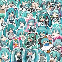 Pacote De Adesivos Kawaii De 65 Peças Hatsune Miku À Prova d'Água Para Capa De Telefone, Laptop,
