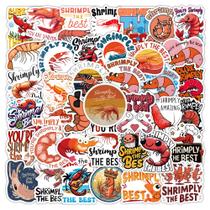 Pacote de adesivos Lobster Shrimp Crab 60 unidades de vinil de desenho animado à prova d'água
