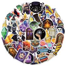 Pacote de adesivos Magic Academy Cartoon Witch Wizard, 50 unidades