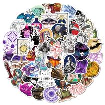 Pacote de adesivos Magic Gothic, 50 unidades Witch Skull Bat Cryst Pacote de adesivos Magic Gothic, 50 unidades Witch Skull Bat Cryst