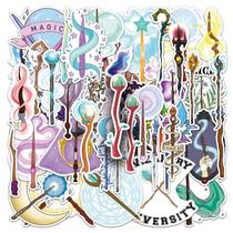 Pacote de adesivos Magic Wand Theme, 50 unidades para decoração DIY Pacote de adesivos Magic Wand Theme, 50 unidades para decoração DIY