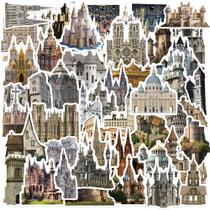 Pacote de adesivos Medieval Castle Vintage Architecture 50 unidades