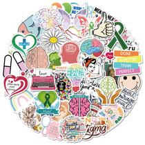 Pacote de adesivos Mental Health Anime, vinil impermeável, 50 unidades