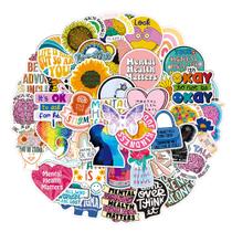 Pacote de adesivos Mental Health Anime, vinil impermeável, 50 unidades