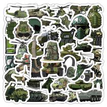 Pacote de adesivos Military Gear, 50 unidades de decalques táticos de desenhos animados Pacote de adesivos Military Gear, 50 unidades de decalques táticos de desenhos animados